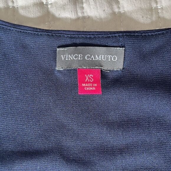 Vince Camuto Dress Womens XS St Barts Navy Blue Night Ruched - Picture 7 of 11